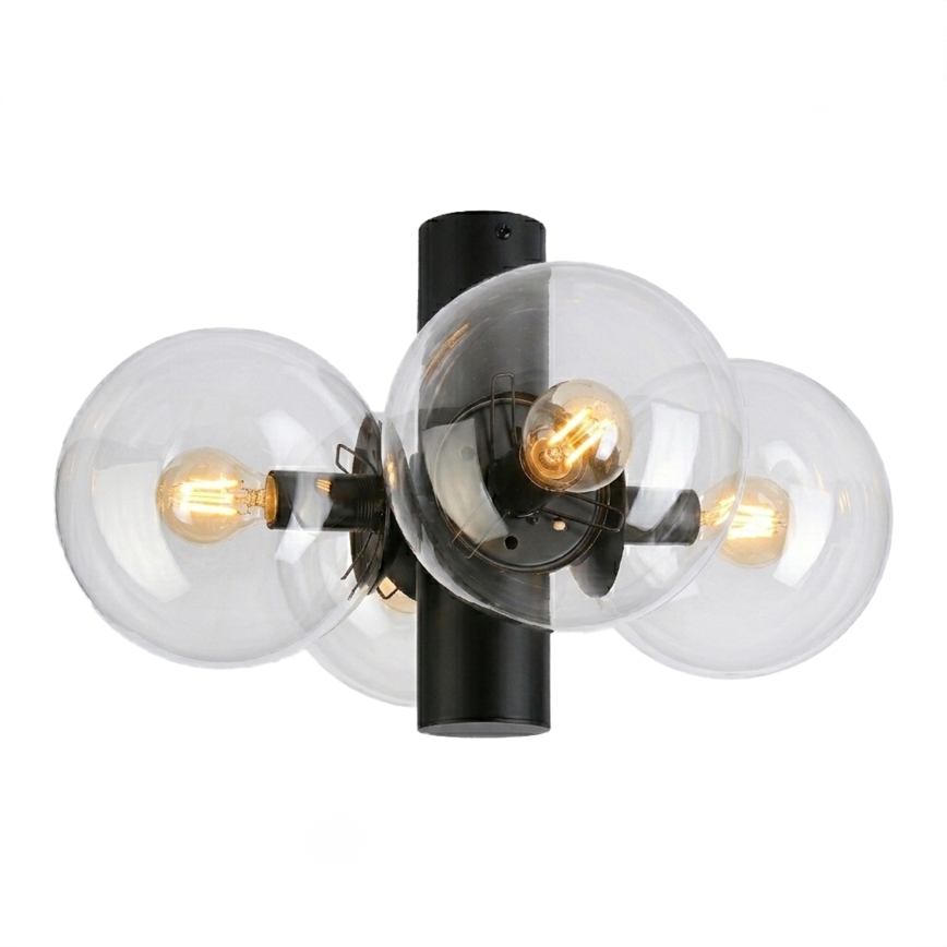 Candeeiro de tecto SFERIO 4xE14/5W/230V preto/transparente