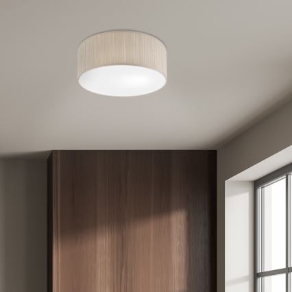 Candeeiro de tecto SIRJA 1xE27/15W/230V Ø 35 cm bege