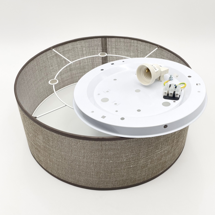 Candeeiro de tecto SIRJA, 1xE27/15W/230V, Ø 35 cm, castanho