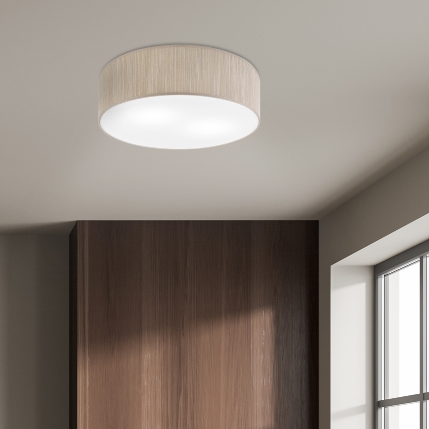 Candeeiro de tecto SIRJA 2xE27/15W/230V Ø 45 cm bege