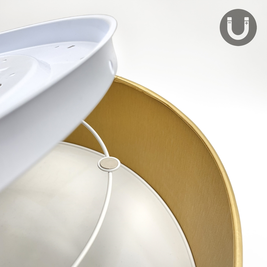 Candeeiro de tecto SIRJA 2xE27/15W/230V Ø 45 cm castanho/dourado