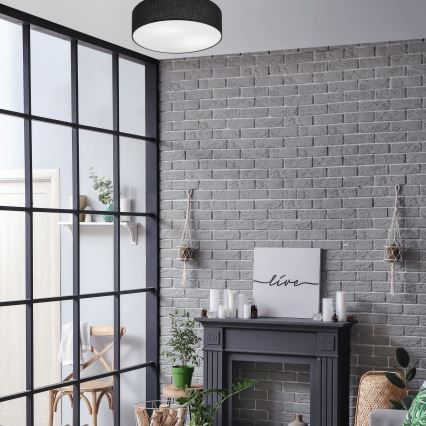 Candeeiro de tecto SIRJA 2xE27/15W/230V Ø 45 cm preto