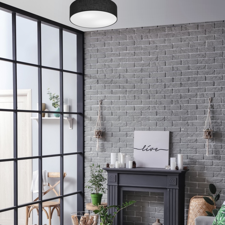Candeeiro de tecto SIRJA 2xE27/15W/230V Ø 45 cm preto