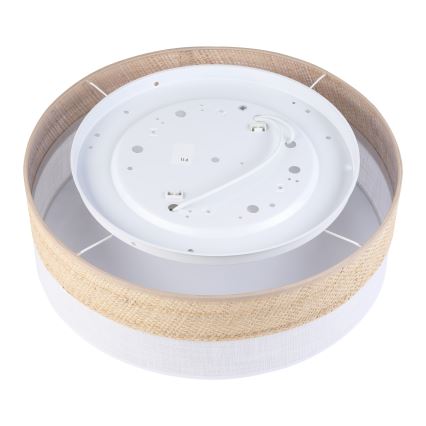 Candeeiro de tecto SIRJA BOHO 2xE27/15W/230V diâmetro 45 cm bege/branco