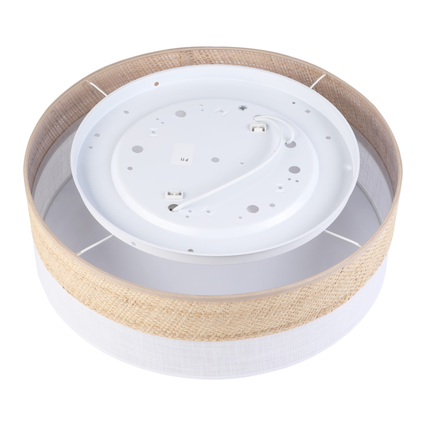 Candeeiro de tecto SIRJA BOHO 2xE27/15W/230V diâmetro 45 cm bege/branco