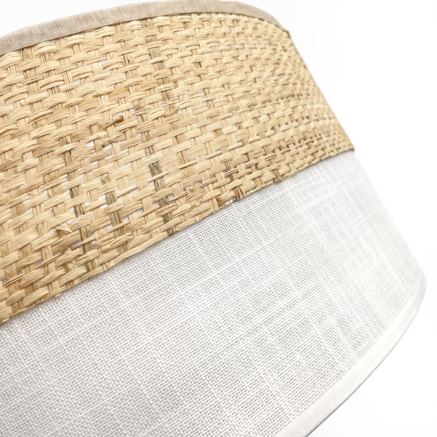 Candeeiro de tecto SIRJA BOHO 2xE27/15W/230V diâmetro 45 cm bege/branco