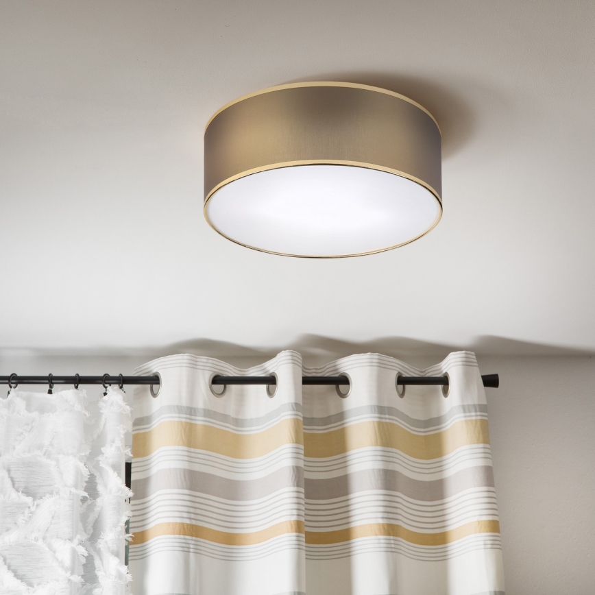 Candeeiro de tecto SIRJA DOUBLE 2xE14/15W/230V Ø 35 cm castanho/dourado