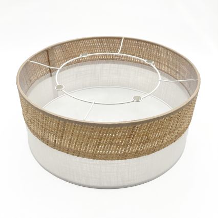 Candeeiro de tecto SIRJA DOUBLE BOHO 2xE14/15W/230V Ø 35 cm bege/branco