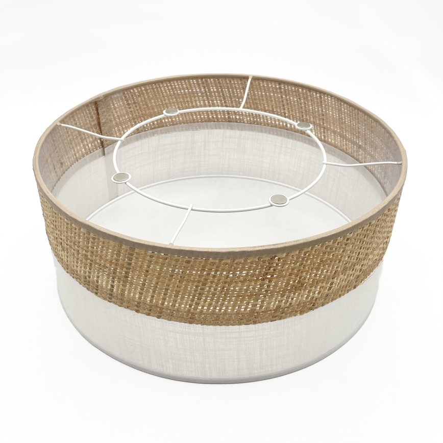 Candeeiro de tecto SIRJA DOUBLE BOHO 2xE14/15W/230V Ø 35 cm bege/branco