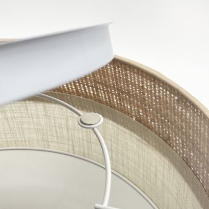 Candeeiro de tecto SIRJA DOUBLE BOHO 2xE14/15W/230V Ø 35 cm bege/creme