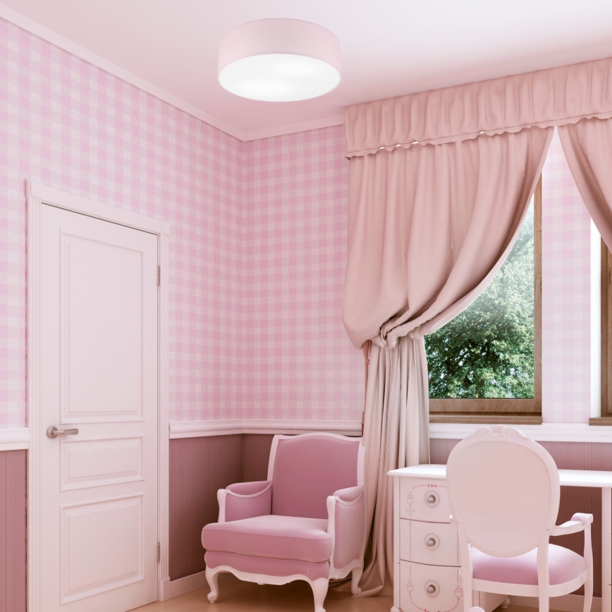 Candeeiro de tecto SIRJA PASTEL 2xE27/15W/230V Ø 45 cm rosa