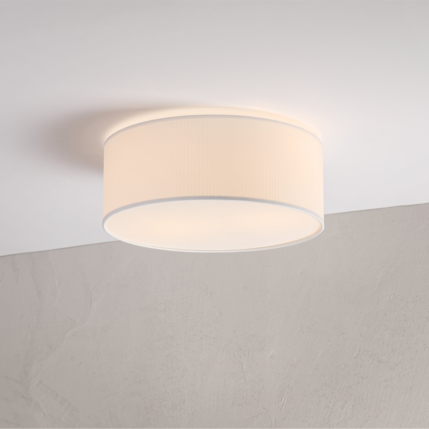 Candeeiro de tecto SIRJA PLISADO 2xE27/15W/230V Ø 35 cm branco