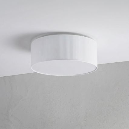 Candeeiro de tecto SIRJA PLISADO 2xE27/15W/230V Ø 35 cm branco