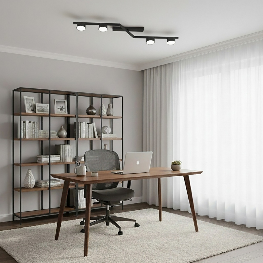 Candeeiro de tecto SKAN 4xGX53/12W/230V preto