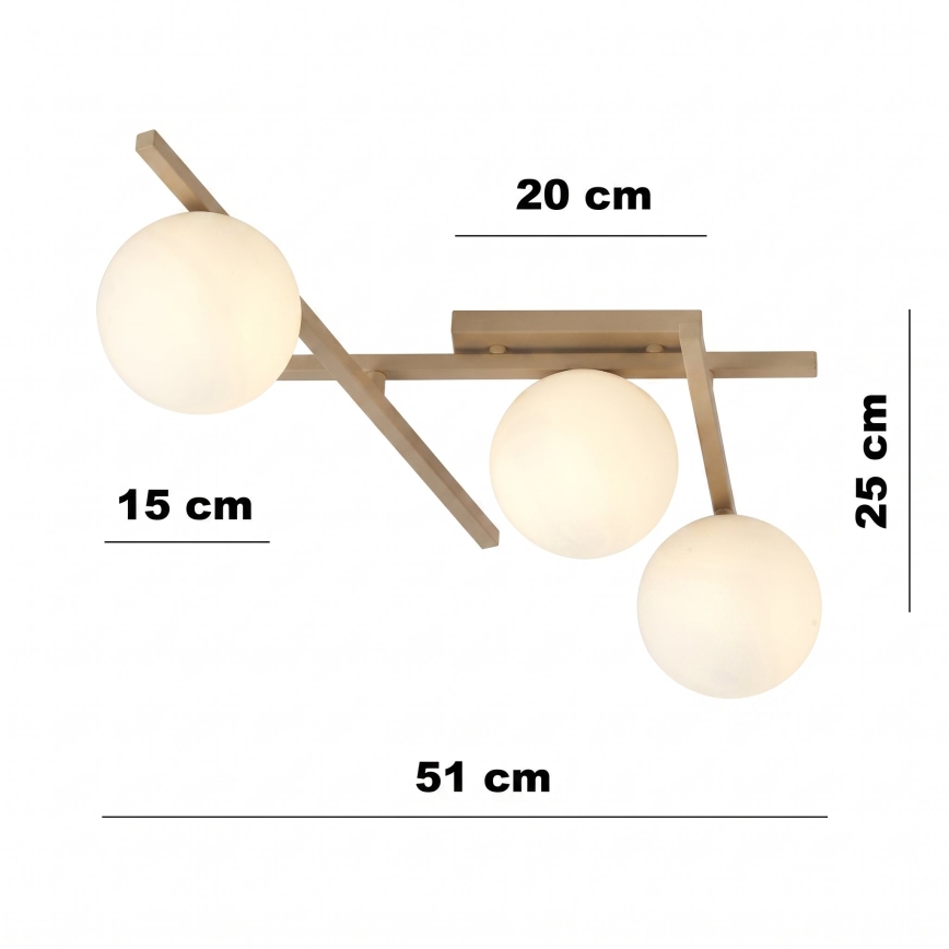 Candeeiro de tecto SMART 3xE14/10W/230V bege/branco