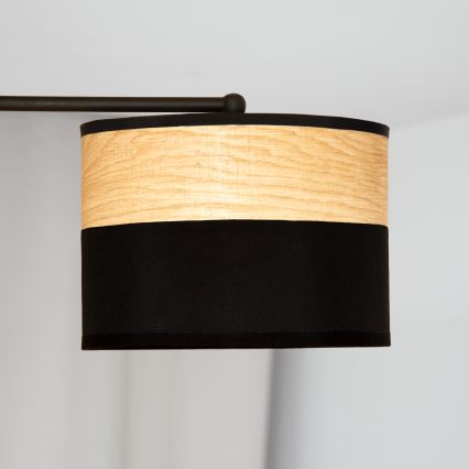 Candeeiro de tecto sobreposto ALBA 3xE27/15W/230V Ø 66 cm preto/castanho