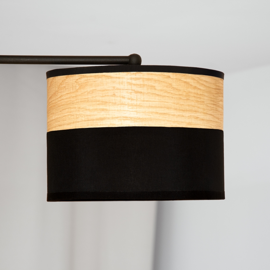 Candeeiro de tecto sobreposto ALBA 3xE27/15W/230V Ø 66 cm preto/castanho
