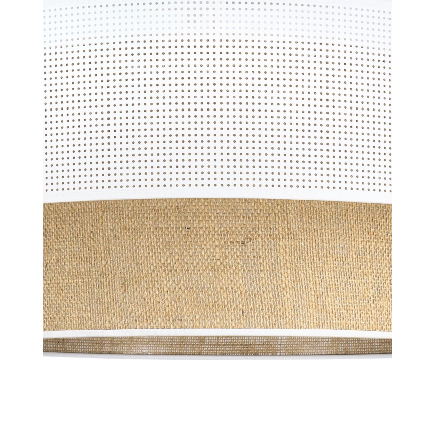 Candeeiro de tecto sobreposto BORHO 1xE27/60W/230V Ø 40 cm branco/juta