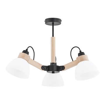 Candeeiro de tecto sobreposto DANTONA 3xE27/15W/230V, preto/bege