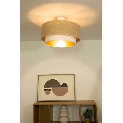Candeeiro de tecto sobreposto SARTA 1xE27/60W/230V Ø 45 cm branco/juta