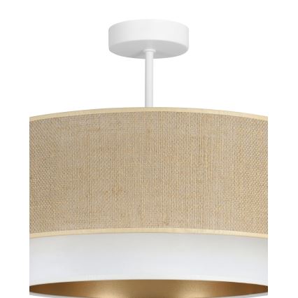 Candeeiro de tecto sobreposto SARTA 1xE27/60W/230V Ø 45 cm branco/juta