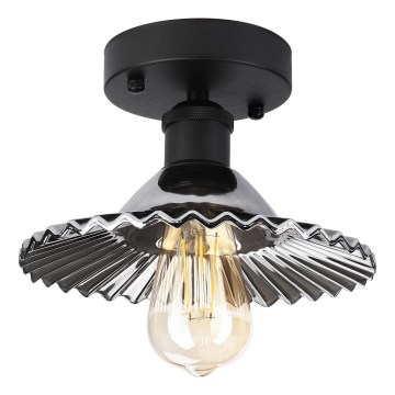 Candeeiro de tecto sobreposto TRISH 1xE27/15W/230V preto/preto fumado