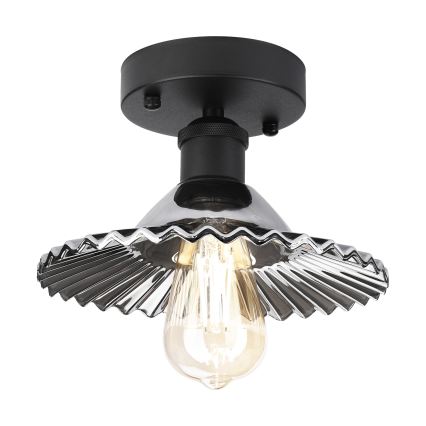 Candeeiro de tecto sobreposto TRISH 1xE27/15W/230V preto/preto fumado