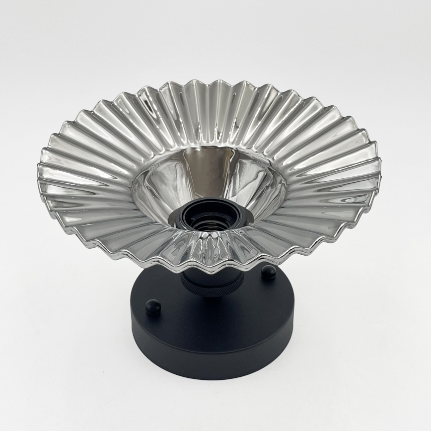 Candeeiro de tecto sobreposto TRISH 1xE27/15W/230V preto/preto fumado