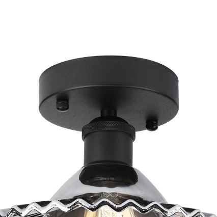 Candeeiro de tecto sobreposto TRISH 1xE27/15W/230V preto/preto fumado
