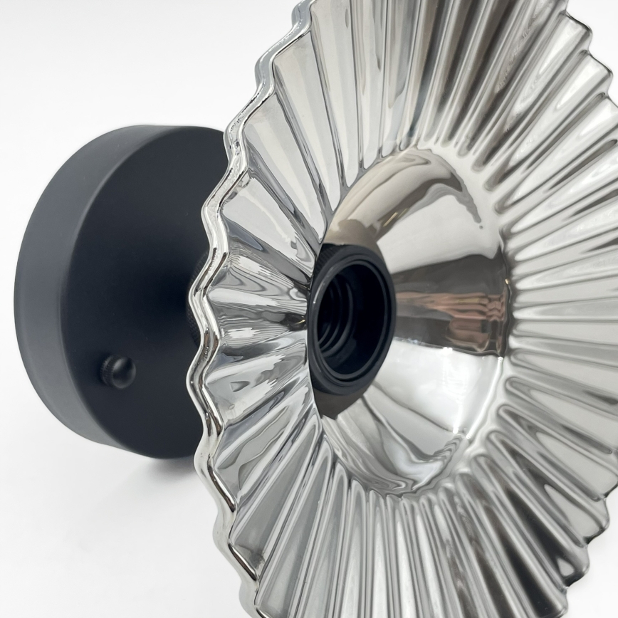 Candeeiro de tecto sobreposto TRISH 1xE27/15W/230V preto/preto fumado