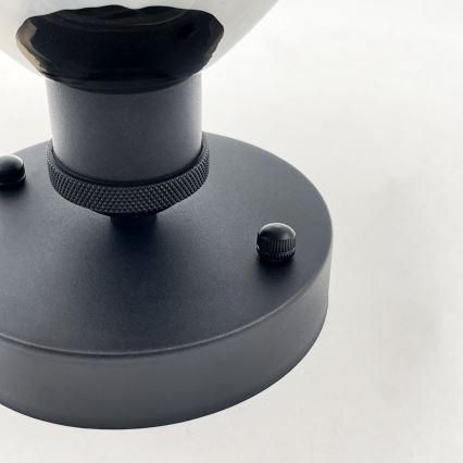 Candeeiro de tecto sobreposto TRISH 1xE27/15W/230V preto/preto fumado