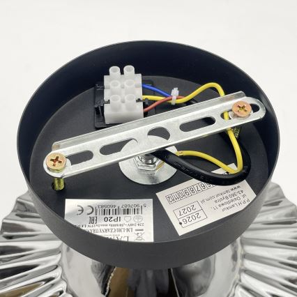 Candeeiro de tecto sobreposto TRISH 1xE27/15W/230V preto/preto fumado