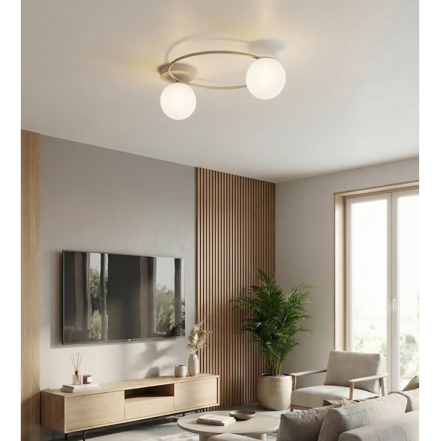 Candeeiro de tecto SOPRA 2xE14/10W/230V bege/branco