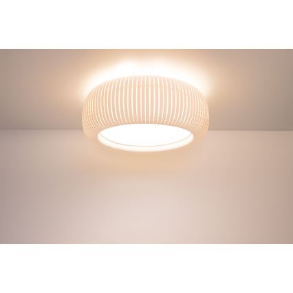 Candeeiro de tecto STRIPES 2xE27/40W/230V diâmetro 55 cm branco/creme