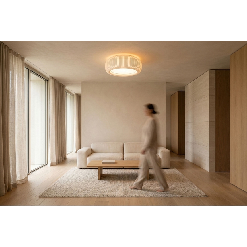 Candeeiro de tecto STRIPES 2xE27/40W/230V diâmetro 55 cm branco/creme