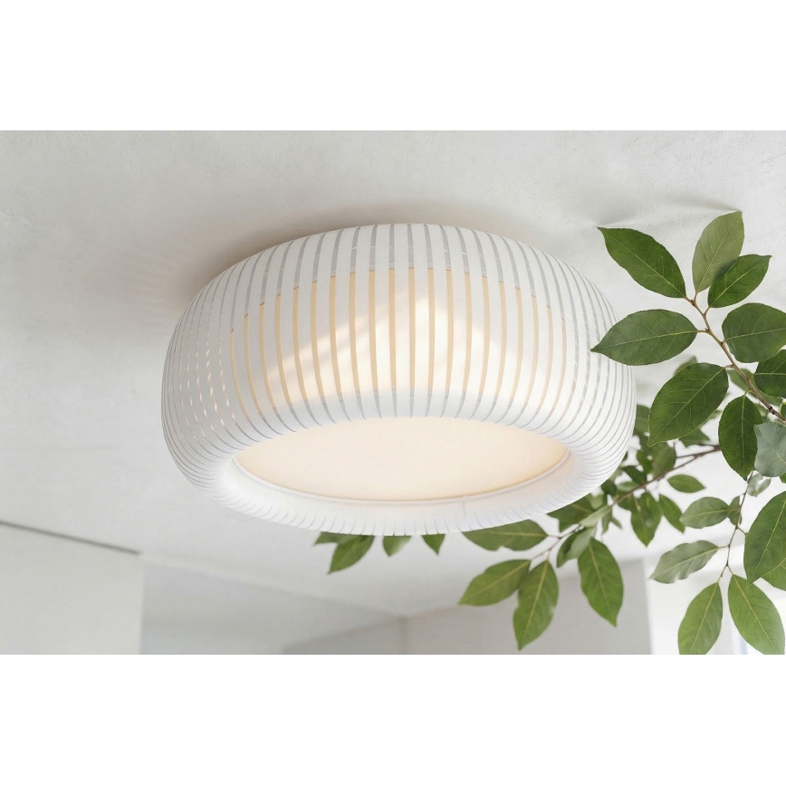 Candeeiro de tecto STRIPES 2xE27/40W/230V diâmetro 55 cm branco/creme