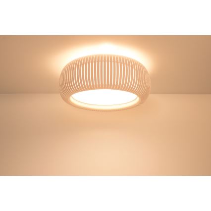 Candeeiro de tecto STRIPES 2xE27/40W/230V, diâmetro 55 cm, creme/branco