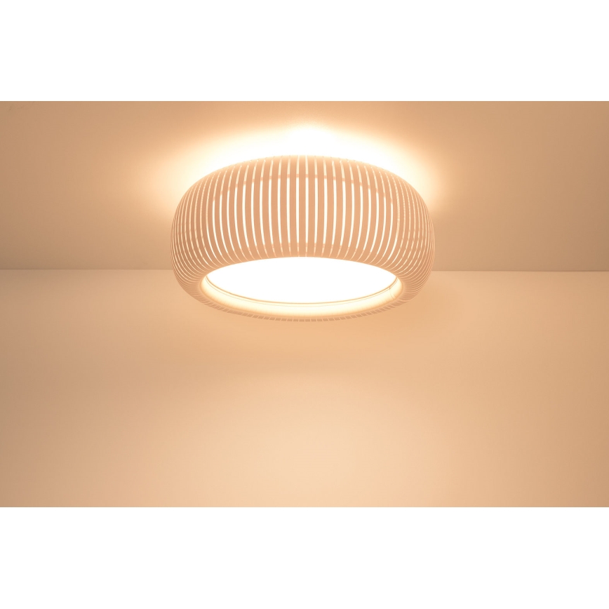 Candeeiro de tecto STRIPES 2xE27/40W/230V, diâmetro 55 cm, creme/branco