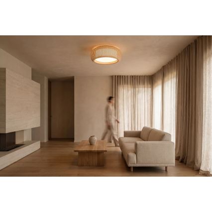 Candeeiro de tecto STRIPES 2xE27/40W/230V, diâmetro 55 cm, creme/branco
