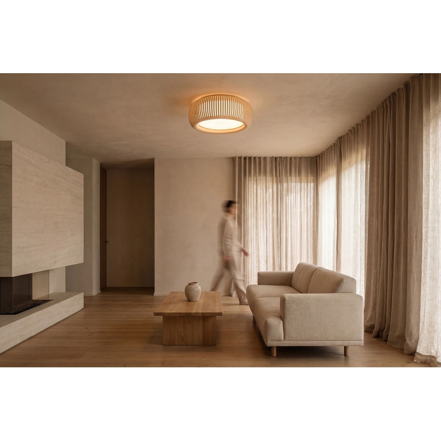 Candeeiro de tecto STRIPES 2xE27/40W/230V, diâmetro 55 cm, creme/branco