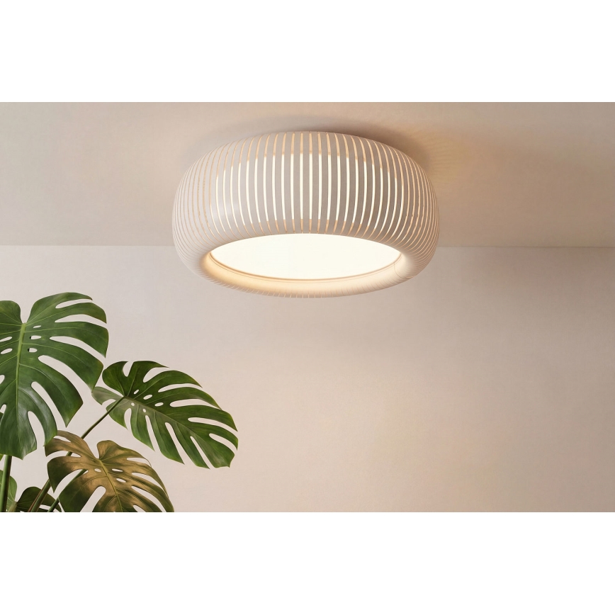 Candeeiro de tecto STRIPES 2xE27/40W/230V, diâmetro 55 cm, creme/branco