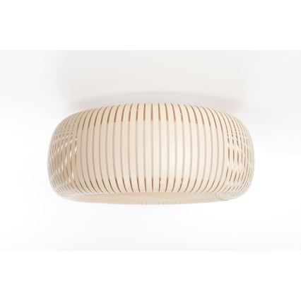 Candeeiro de tecto STRIPES 2xE27/40W/230V, diâmetro 55 cm, creme/branco