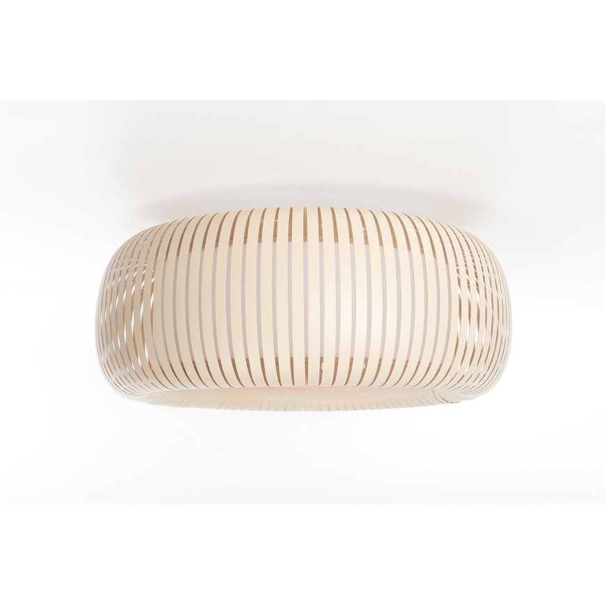 Candeeiro de tecto STRIPES 2xE27/40W/230V, diâmetro 55 cm, creme/branco