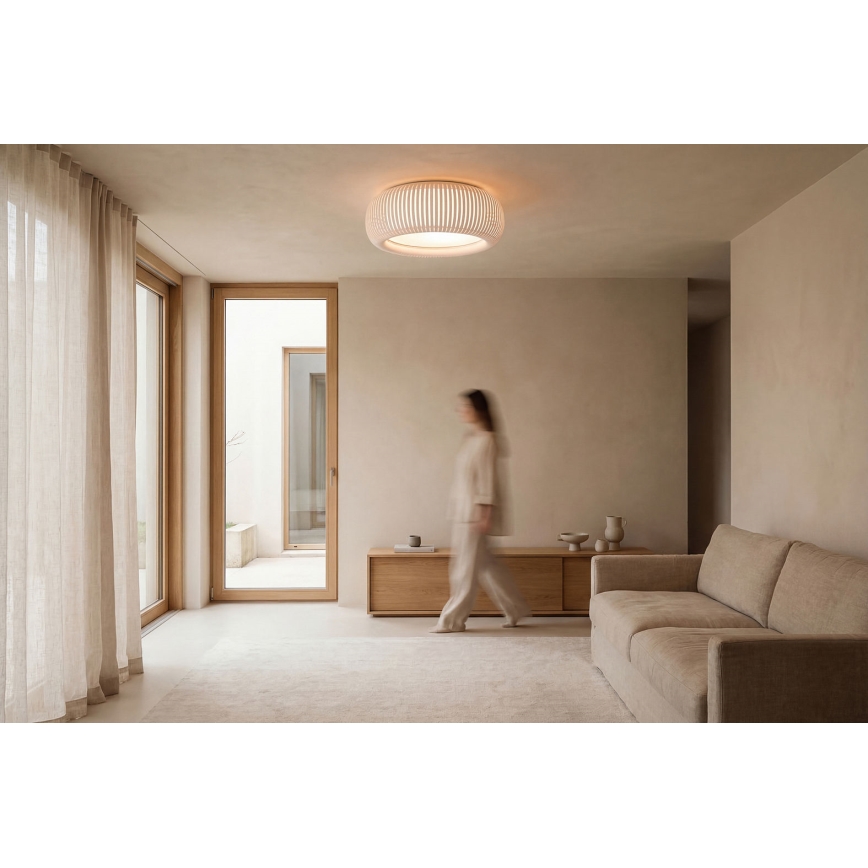 Candeeiro de tecto STRIPES 2xE27/40W/230V Ø 55 cm branco/rosa