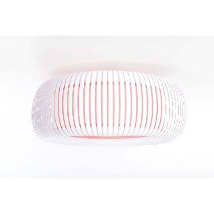 Candeeiro de tecto STRIPES 2xE27/40W/230V Ø 55 cm branco/rosa