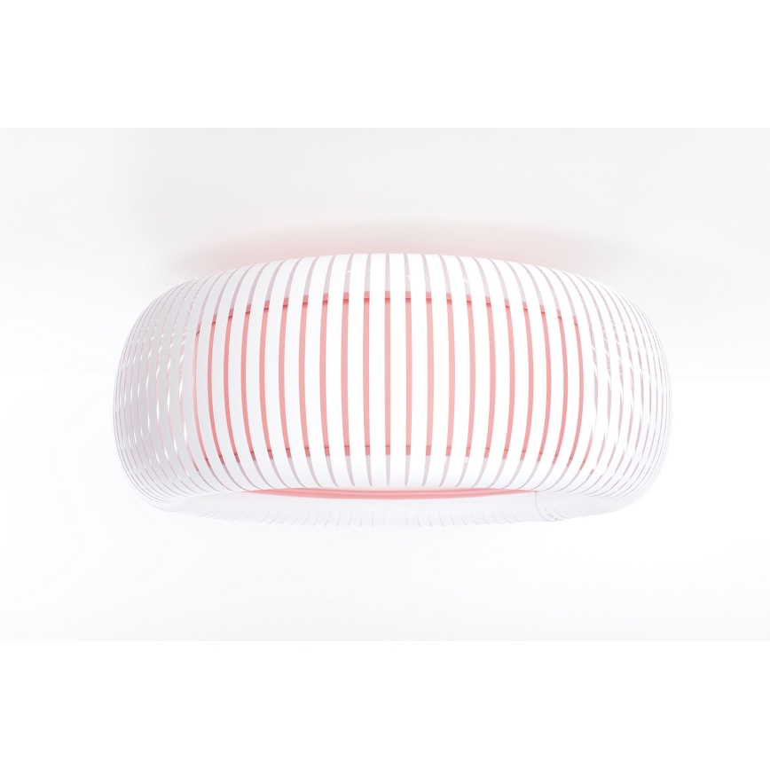 Candeeiro de tecto STRIPES 2xE27/40W/230V Ø 55 cm branco/rosa