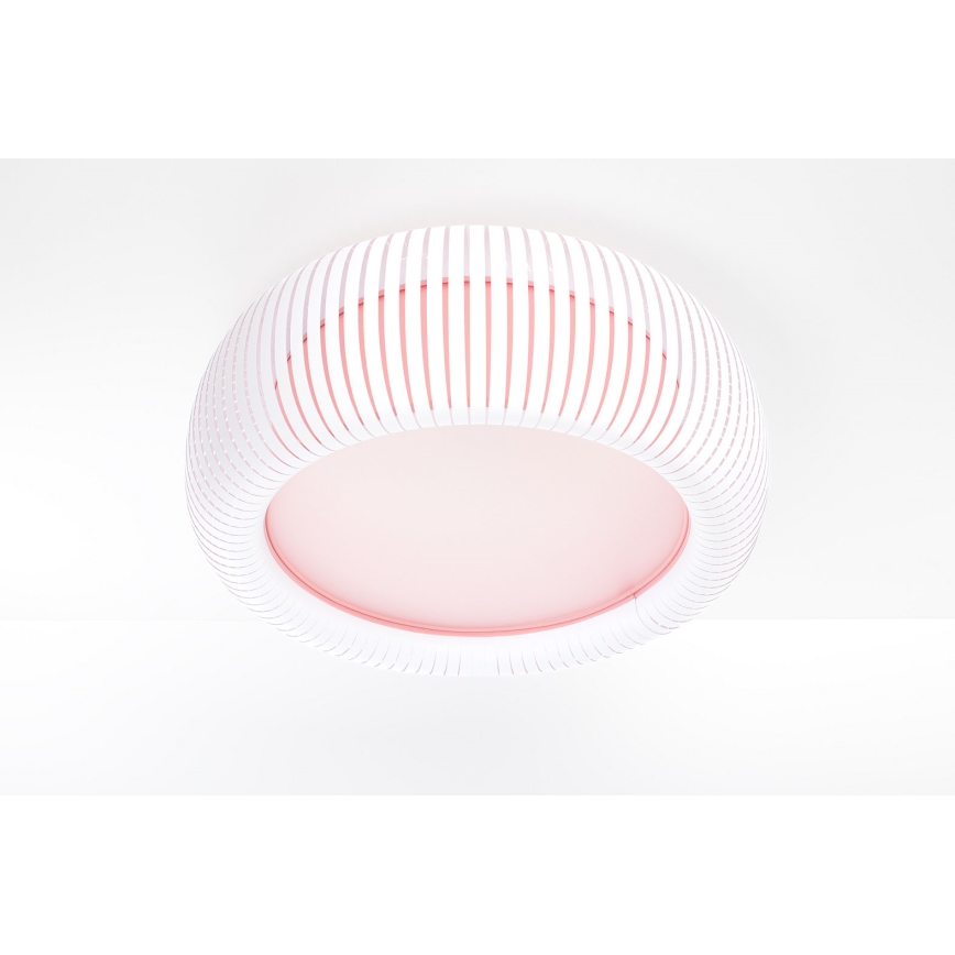 Candeeiro de tecto STRIPES 2xE27/40W/230V Ø 55 cm branco/rosa