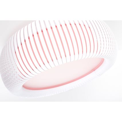 Candeeiro de tecto STRIPES 2xE27/40W/230V Ø 55 cm branco/rosa