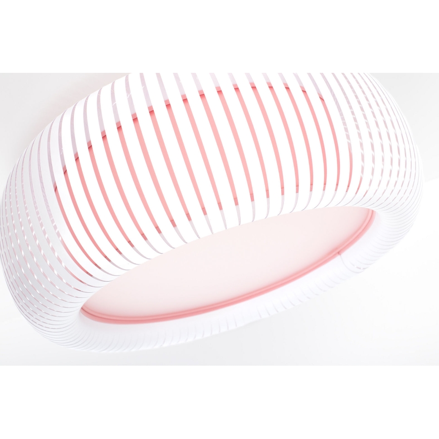 Candeeiro de tecto STRIPES 2xE27/40W/230V Ø 55 cm branco/rosa
