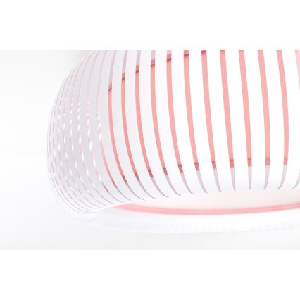 Candeeiro de tecto STRIPES 2xE27/40W/230V Ø 55 cm branco/rosa